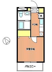 シャトル鷺沼A 1Kの間取図画像