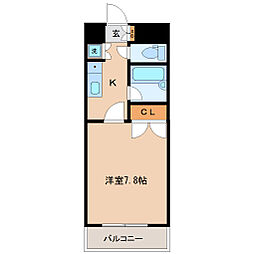 第二サンハイツ通町 1Kの間取図画像
