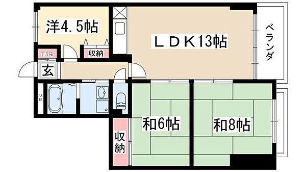 第一冨久屋マンション ｜愛知県名古屋市名東区一社1丁目(賃貸マンション3LDK・2階・72.70㎡)の写真 その2