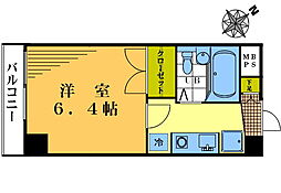 グレースハイム 1Kの間取図画像