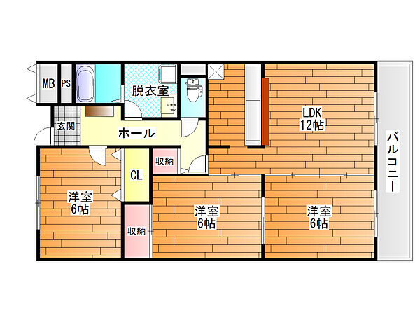 リバーサイド藤井寺 ｜大阪府藤井寺市小山８丁目(賃貸マンション3LDK・3階・70.00㎡)の写真 その3