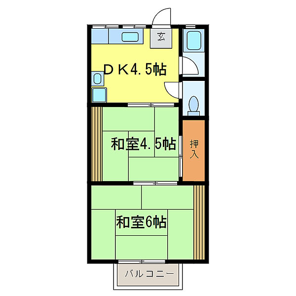 栄マンション 204｜大阪府河内長野市栄町(賃貸アパート2DK・2階・33.00㎡)の写真 その2