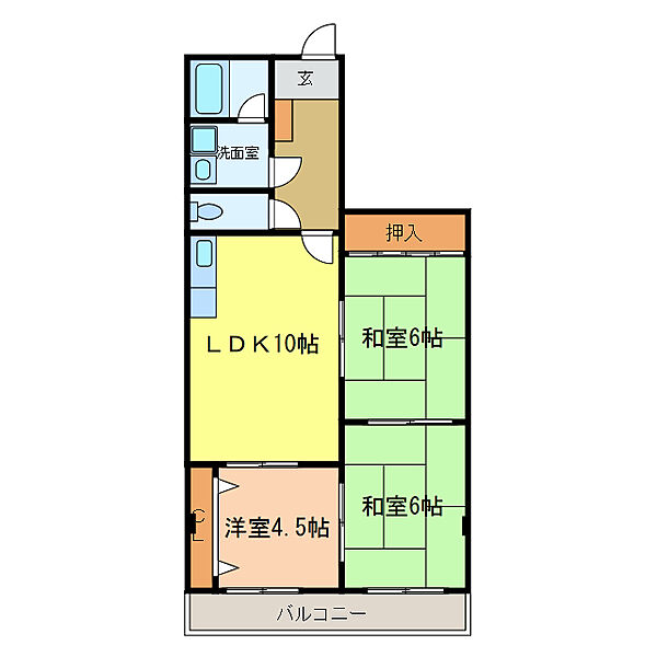 アプティ3番館 305｜大阪府河内長野市原町５丁目(賃貸マンション3LDK・3階・60.00㎡)の写真 その2