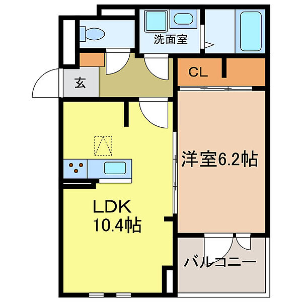 ポルチュラーカ 103｜大阪府大阪狭山市東池尻２丁目(賃貸アパート1LDK・1階・40.14㎡)の写真 その2