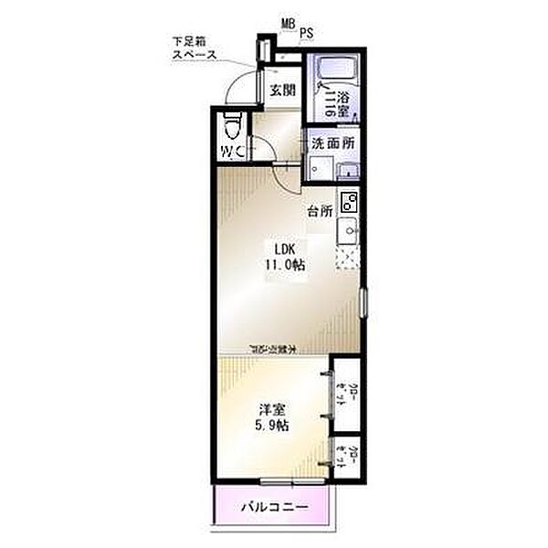 リヴェール助松 102｜大阪府泉大津市東助松町２丁目(賃貸アパート1LDK・1階・40.00㎡)の写真 その2