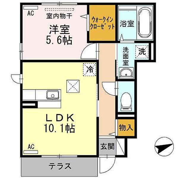 ル・アーブル A棟 A101｜鳥取県鳥取市安長(賃貸アパート1LDK・1階・42.38㎡)の写真 その2