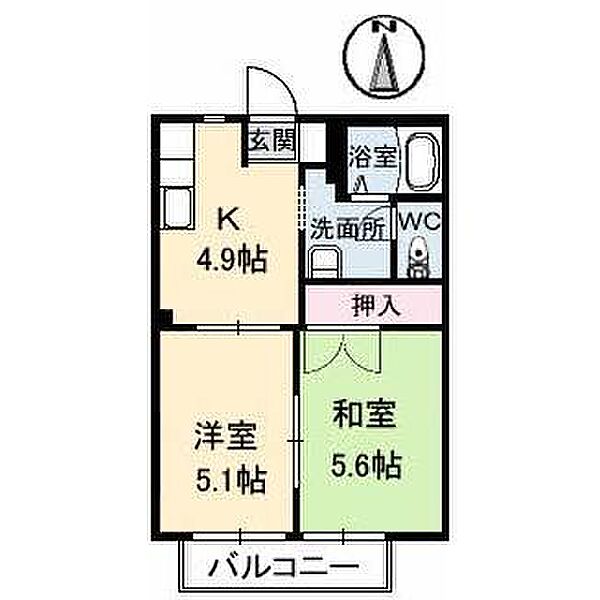 エーデルI 202｜鳥取県鳥取市正蓮寺(賃貸アパート2DK・2階・35.40㎡)の写真 その2