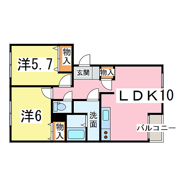 ＳＥＡ　ＢＩＲＤ ｜千葉県木更津市ほたる野３丁目(賃貸アパート2LDK・2階・51.30㎡)の写真 その2