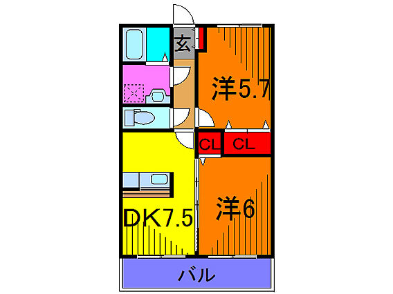 外河原コーポB_間取り_0