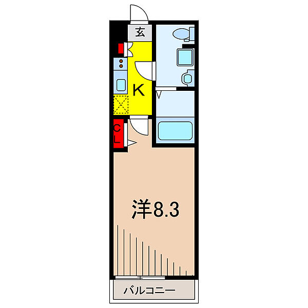 ディームス亀有 ｜東京都葛飾区西亀有４丁目(賃貸マンション1K・5階・24.11㎡)の写真 その2