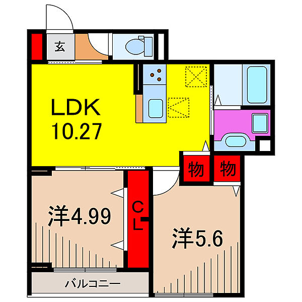 リッツハウスVI ｜東京都葛飾区お花茶屋３丁目(賃貸アパート2LDK・2階・50.34㎡)の写真 その2