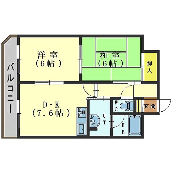 メゾンバティオリーブル豊川 1101｜北海道函館市豊川町(賃貸マンション2DK・11階・48.90㎡)の写真 その2