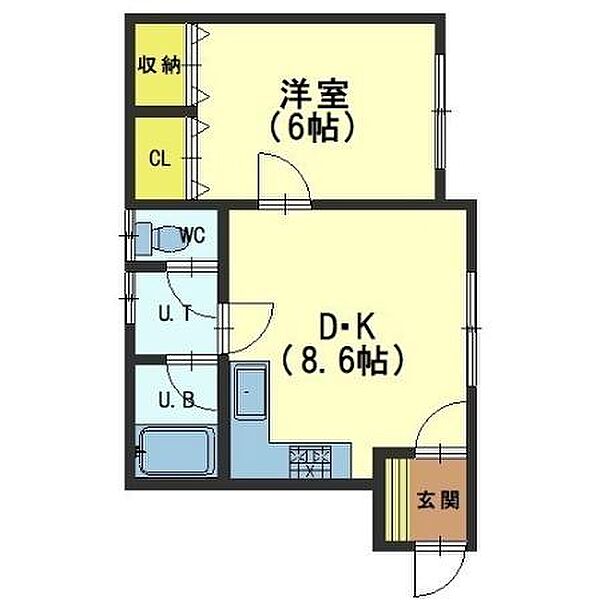 コーポ第1ダックス 203｜北海道函館市美原１丁目(賃貸アパート1LDK・2階・27.26㎡)の写真 その2