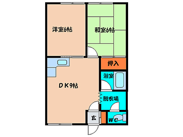 第5タジマハイツ 103｜北海道函館市湯浜町(賃貸アパート2DK・1階・44.63㎡)の写真 その2