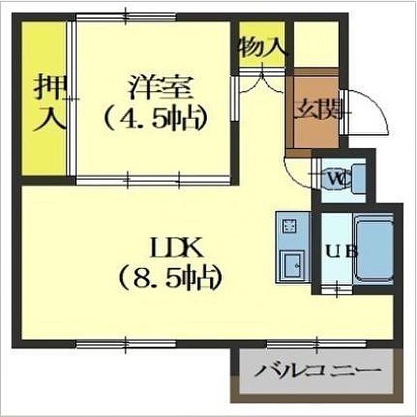 ビレッジハウス函館2号棟 103｜北海道函館市日吉町４丁目(賃貸マンション1LDK・1階・34.34㎡)の写真 その2