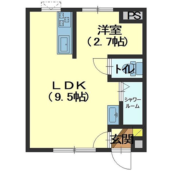 エスポワフチュールIII 203｜北海道函館市時任町(賃貸アパート1LDK・2階・29.70㎡)の写真 その2