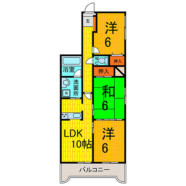 レジデンス鳴門 607｜徳島県鳴門市撫養町斎田字北浜(賃貸マンション3LDK・6階・60.96㎡)の写真 その2