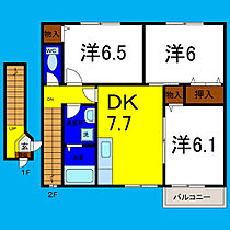 ジュネス99Ｃ 203 ｜ 徳島県板野郡藍住町住吉字神蔵166-1（賃貸アパート3DK・2階・65.17㎡） その2