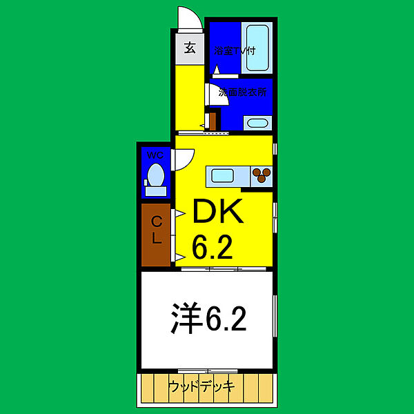 キャロン・ド・シャルム ｜徳島県板野郡藍住町徳命字前須東(賃貸アパート1DK・1階・40.30㎡)の写真 その2