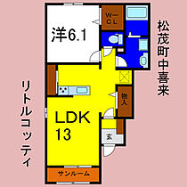 リトルコッティ 101 ｜ 徳島県板野郡松茂町中喜来字群恵188-2（賃貸アパート1LDK・1階・45.77㎡） その2