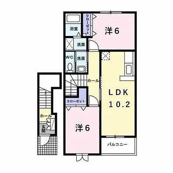 千葉県木更津市真舟１丁目(賃貸アパート2LDK・2階・57.02㎡)の写真 その2