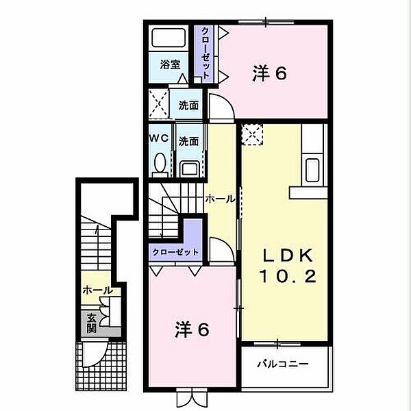 千葉県木更津市請西南４丁目(賃貸アパート2LDK・2階・57.02㎡)の写真 その2