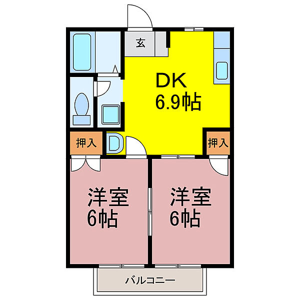 ハイツ松沼 ｜茨城県古河市水海(賃貸アパート2DK・1階・40.04㎡)の写真 その2