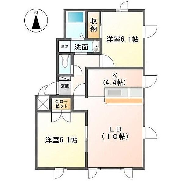 クレストール・ピアレ 201｜北海道亀田郡七飯町桜町１丁目(賃貸アパート2LDK・2階・57.85㎡)の写真 その2