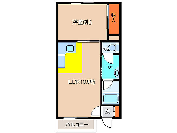 チェリーパーク五稜郭 301｜北海道函館市五稜郭町(賃貸アパート1LDK・3階・35.80㎡)の写真 その2