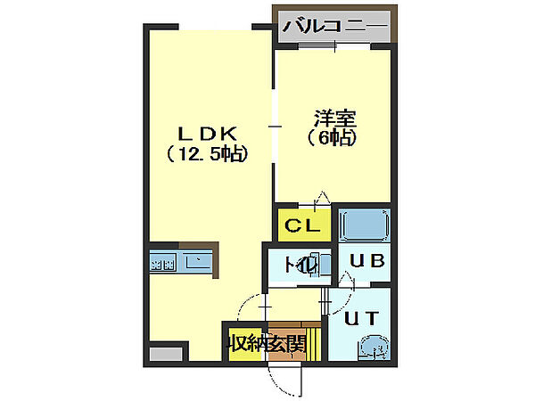 フトゥーラ日吉 204｜北海道函館市日吉町４丁目(賃貸アパート1LDK・2階・41.25㎡)の写真 その2