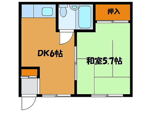 シャトル駒場 ｜北海道函館市駒場町(賃貸アパート1DK・2階・24.79㎡)の写真 その2