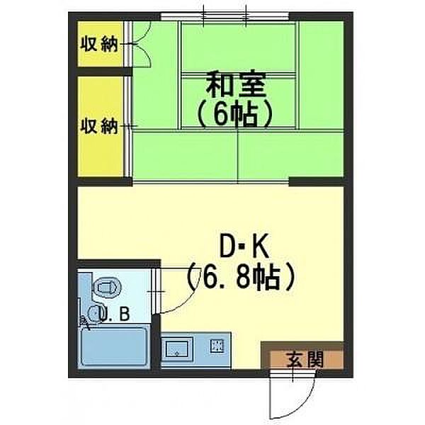 北海道函館市富岡町３丁目(賃貸アパート1DK・3階・26.91㎡)の写真 その2