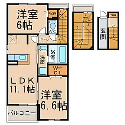 フューチャー 3階1LDKの間取り