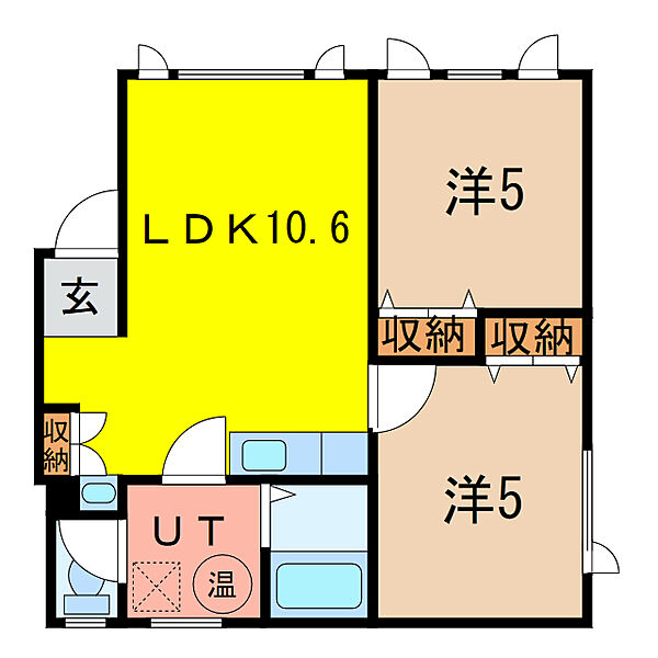 サンイースト ｜北海道旭川市東光六条６丁目(賃貸アパート2LDK・2階・47.27㎡)の写真 その2