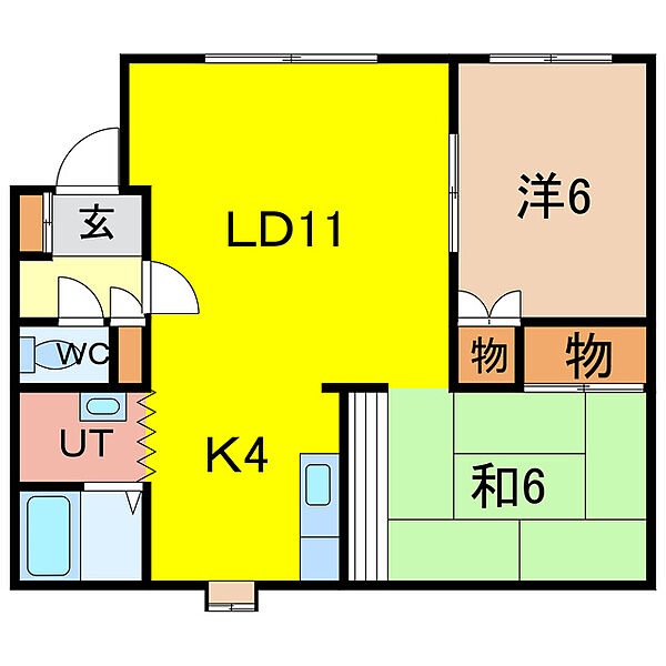 グリーンコーポC（末広東） ｜北海道旭川市末広東二条６丁目(賃貸アパート2LDK・2階・55.89㎡)の写真 その2