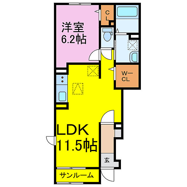 ブライトハウス ｜埼玉県羽生市東２丁目(賃貸アパート1LDK・1階・43.61㎡)の写真 その2