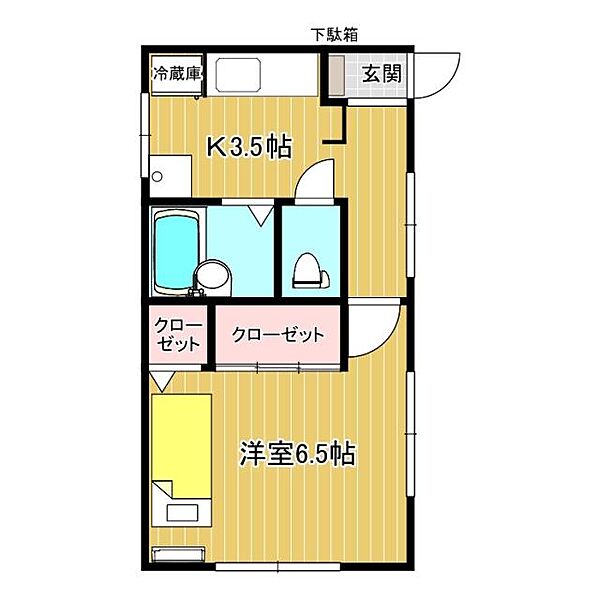 山口県下関市後田町５丁目(賃貸アパート1K・1階・26.40㎡)の写真 その2