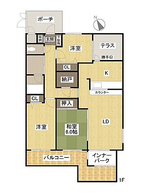 間取り パークヒルズ毘沙門 1階/-