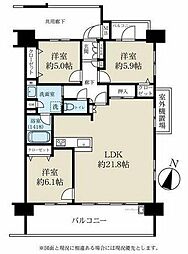 グリーンヒル下郡リバープレイス 3LDKの間取り