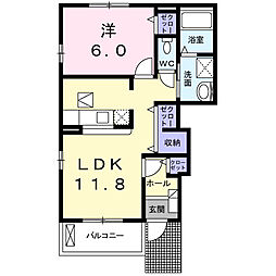 アルカンシェル 1LDKの間取図画像