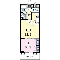 ソレイユ 1LDKの間取図画像