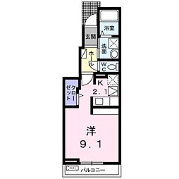 パークサイドエイシュウ3 ワンルームの間取図画像