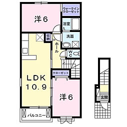 リヴェール 2LDKの間取図画像