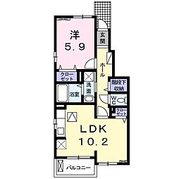 ＨＹＴ　ｔｏｗｎ　Ｂ 1階1LDKの間取り