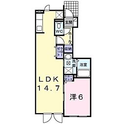 ベルアンジュ 1LDKの間取図画像