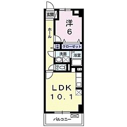 ヴェルデストーリァ2 1LDKの間取図画像