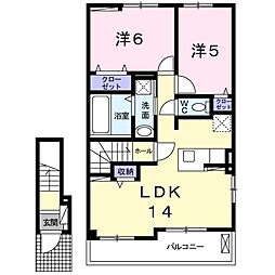デュオルーチェ2 2LDKの間取図画像