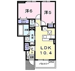 グレースNEO壱番館B 2LDKの間取図画像