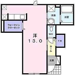 ピュアソレイユS ワンルームの間取図画像