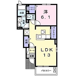 ノール・ボワ2 1LDKの間取図画像